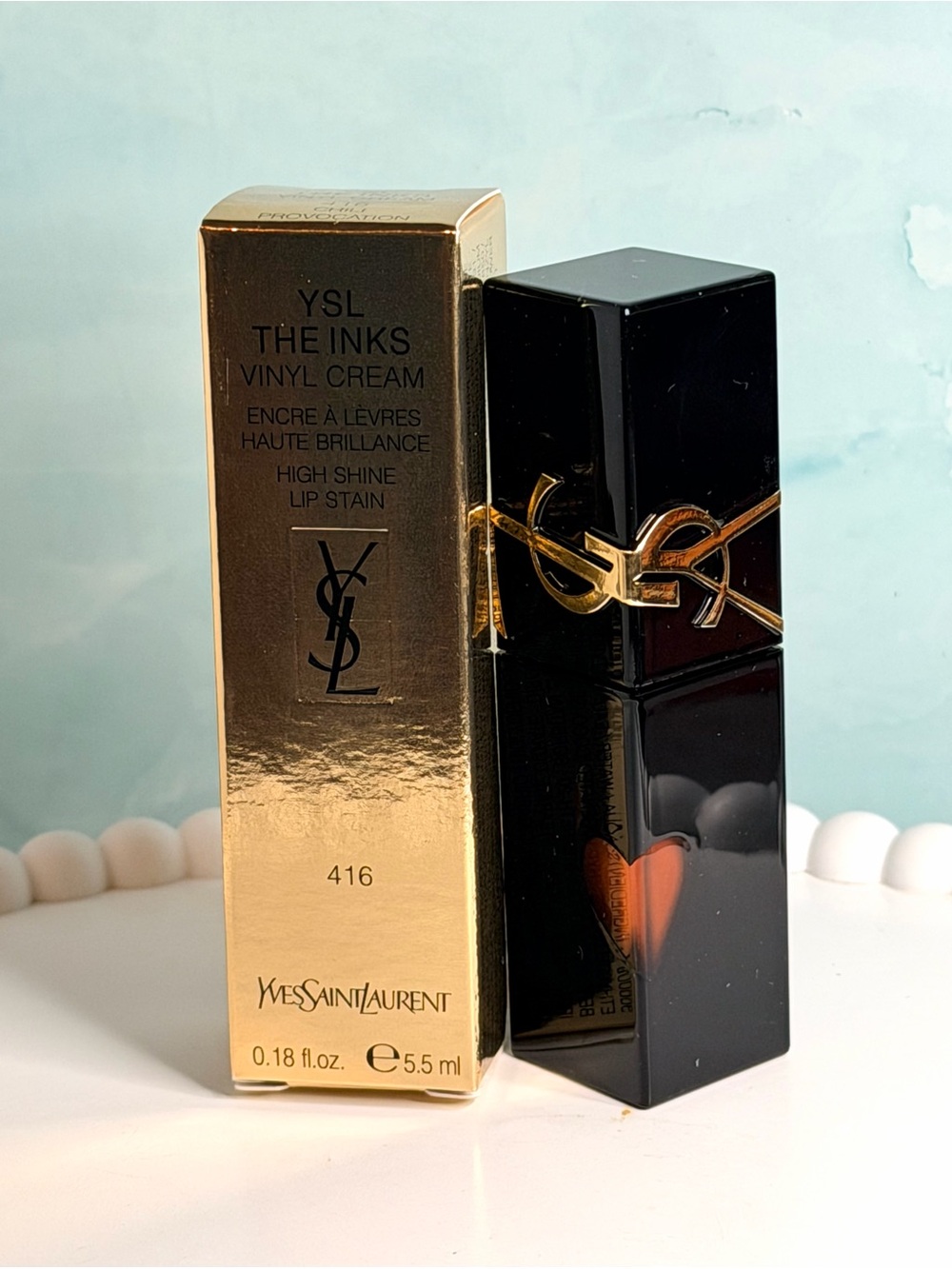 YSL The Inks Vinyl Cream 416 Chili Provocation High Shine Lip Stain 5.5ml NIB